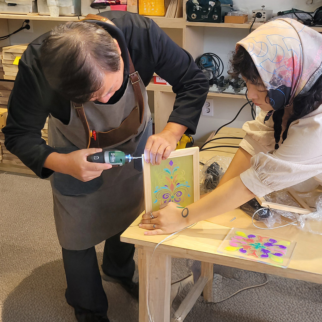 오로라 LED등 액자